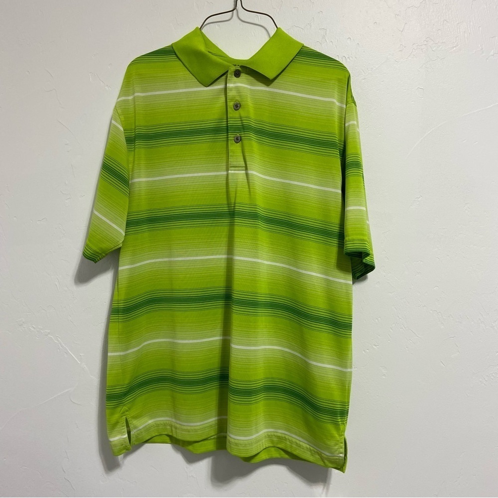 Roundtree & Yorke Performance Men's Large Golf Polo Short Sleeve Shirt Green